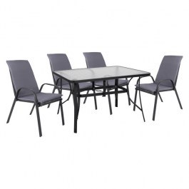 Τραπεζαρία Σετ 5Τμχ 140X80 HM10569.01 Grey GREY