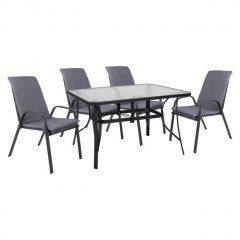 Dinning Table Set 5Pcs 140X80 HM10569.01 Grey