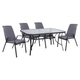 Dinning Table Set 5Pcs 150X90 HM10570.01 Grey GREY