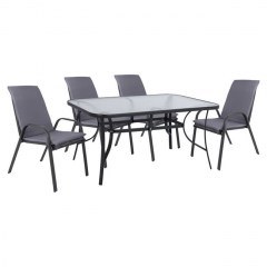 Dinning Table Set 5Pcs 150X90 HM10570.01 Grey
