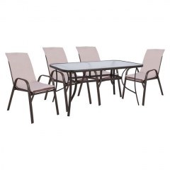 Τραπεζαρία Σετ 5Τμχ 150X90 HM10570.02 Brown