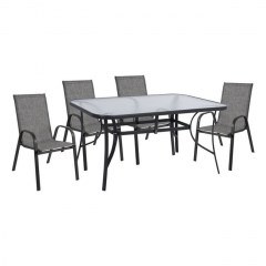 Τραπεζαρία Σετ 5Τμχ Grey HM5201.01