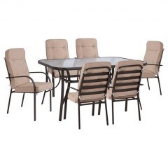 Dinning Table Set 7Pcs 160Χ90Χ72Υcm.Brown HM10564.02