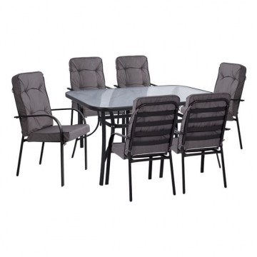 Dinning Table Set 7Pcs 150Χ90Χ72Υcm.Grey HM10561.01