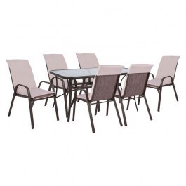 Dinning Table Set 7Pcs 150X90 HM10572.02 Brown BROWN