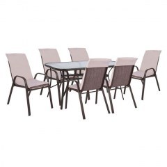 Dinning Table Set 7Pcs 150X90 HM10572.02 Brown