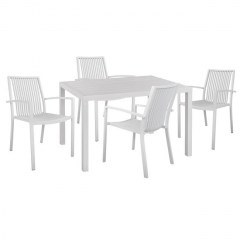 Dinning Table Set 5 Pcs White HM10521