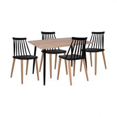 Dinning Table Set 5Pcs Black HM11024.02