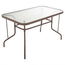 Τραπέζι Adam HM5679.04 Με Γυάλινη Επιφάνεια 120x70x71cm Champagne CHAMPAGNE