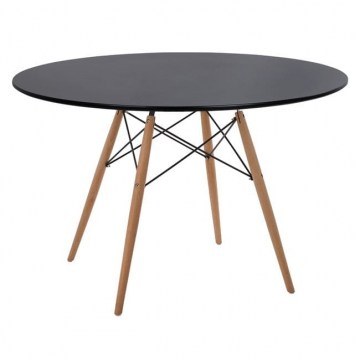 Τραπέζι Minimal HM8454.02 Black Natural Φ120Χ74Υ εκ.