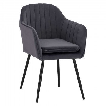 Πολυθρόνα Sawyer HM8523.11 53x60x76Ycm Grey-Black Σετ 2τμχ