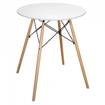 Τραπέζι Minimal HM0060.01 Φ60Χ72Υcm White-Beech