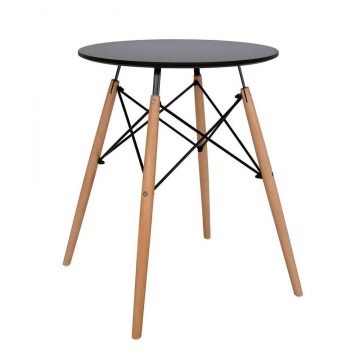 Τραπέζι Minimal HM0060.02 Φ60X72Υcm Black-Beech