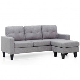 Sofa Corner Reversible Liana S 40.0066 185Χ126Χ85cm Grey GREY