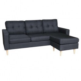 Sofa Corner Reversible Liana S 40.0067 185Χ126Χ85cm Black BLACK