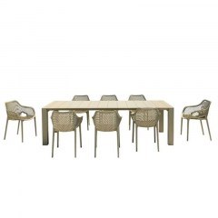 Τραπεζαρία Σετ 9Τμχ Vegas/Air XL 20.9990 100X260/300cm Dove Grey Siesta