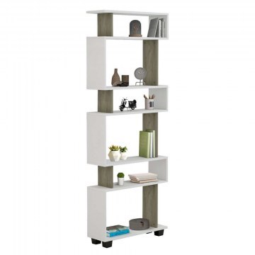 Library Owlolive HM8923.11 60x19,5x165cm Grey-White