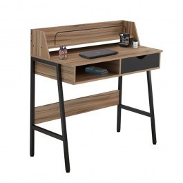 Desk HM2129.02 104Χ48Χ89cm Walnut-Grey WALLNUT