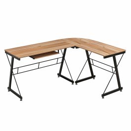 Corner Desk With Metal Frame HM2127.02 158Χ120Χ74cm Walnut WALLNUT