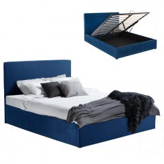 Bed Allie HM584.18 170x214x100cm With Storage Space For Mattress 160x200cm Blue