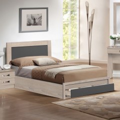 Bed Melany HM323.04 119x196x92,5 With A Drawer For Mattress 110Χ190cm Sonama-Grey