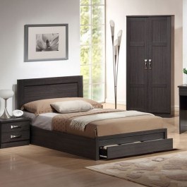 Bed Melany HM346.01 With A Drawer For Mattress 90Χ190cm Zebrano ZEBRANO