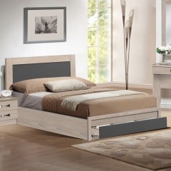 Bed Melany HM346.04 With A Drawer For Mattress 90Χ190cm Sonama-Grey