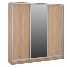 Ντουλάπα Adler HM2462.01 Τρίφυλλη Συρόμενη Με Καθρέπτη 240x240x60cm Sonama SONOMA