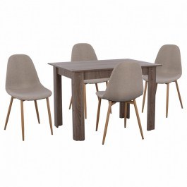 Τραπεζαρία HM11617.07 (Σετ 5τμχ) 110x80x77 Light Beige LIGHT BEIGE