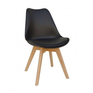 Dining Chair Logan Plus 10.0015.S (Set 4pcs) 58Χ49Χ82cm Black