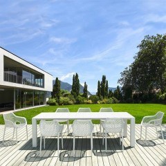 Τραπεζαρία Vegas Air XL (Σετ 9τμχ) 100X260-300cm White