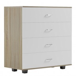Chest Of Drawers Thorg HM8996.04 80x40x83cm With 4 Drawers Sonoma-White SONOMA-WHITE
