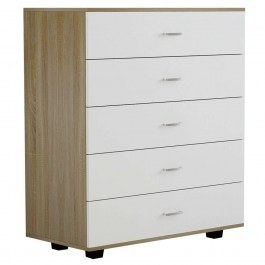 Chest of 5 Drawers HM8995.04 80x40x100cm Sonoma-White SONOMA-WHITE