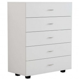 Chest of 5 Drawers HM8995.03 80x40x100cm White WHITE