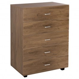 Chest Of Drawers With 5 Drawers HM8995.05 80x40x100cm Walnut-Brown WALNUT-BROWN