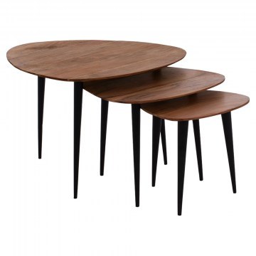 Ζιγκόν Emiliano (Σετ 3Τμχ) HM9256 69,5x67x46cm Natural-Black