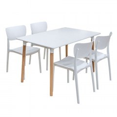 Σετ Τραπεζαρίας Monna (Σετ 5Τμχ) 20.9909 120x80x72cm White