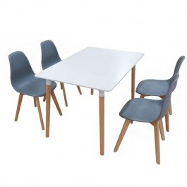 Σετ Τραπεζαρίας Loft Plus (Σετ 5Τμχ) 20.9903 120x80x72cm Grey-White GREY-WHITE