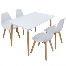 Σετ Τραπεζαρίας Loft Plus (Σετ 5Τμχ) 20.9904 120x80x72cm White Randy Zita Plus WHITE