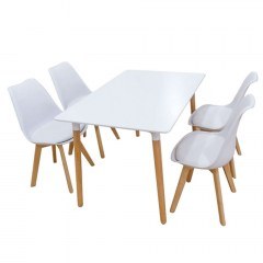 Σετ Τραπεζαρίας Logan Plus (Σετ 5Τμχ) 20.9908 120x80x72cm White