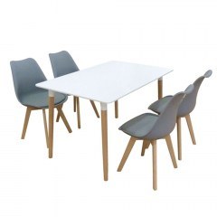 Σετ Τραπεζαρίας Logan (Σετ 5Τμχ) 20.9907 120x80x72cm Grey-White