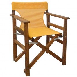 Director Armchair Torino 63.0141 59X51X85cm Walnut-Yellow YELLOW