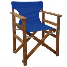 Director Armchair Torino 63.0140 59X51X85cm Walnut-Blue BLUE