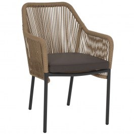 Armchair With Rope Wicker HM5855.02 56x66x82cm Anthracite ANTHRACITE