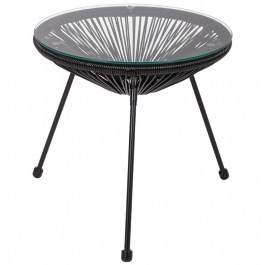 Table Auxiliary Professional Allegra HM5874.01 D47x45cm Rattan Black BLACK