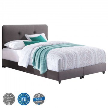 Κρεβάτι Dolores HM637.10 Για Στρώμα 150x200cm Βελούδινο Grey