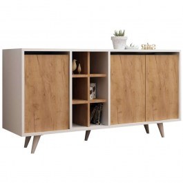 Buffet HM9432.01 With Doors 140x40x86cm White-Walnut WHITE-WALNUT