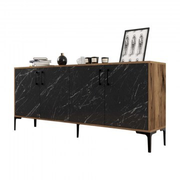 Μπουφές HM9428.03 180x35x78cm Walnut-Black