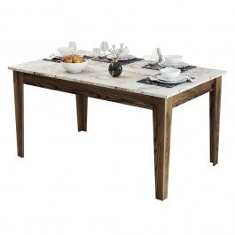 Τραπέζι Με Αποθηκευτικό Χώρο HM9507.03 145x88x75cm Walnut-White-Gold WALNUT-WHITE-GOLD