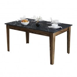 Τραπέζι Με Αποθηκευτικό Χώρο HM9507.05 145x88x75cm Walnut-Black-White WALNUT-BLACK-WHITE
